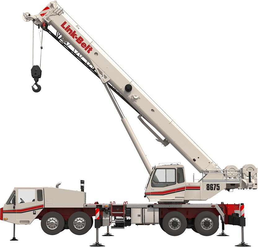 Link-Belt 75 ton truck crane with 127 foot boom and 64 foot jib, Trent Neumann Construction crane rental, Kalispell MT