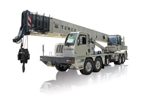 Terex 60 ton truck crane with 110 foot boom, Trent Neumann Construction crane rental, Flathead Valley MT